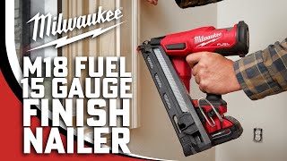 Milwaukee M18 FUEL 15 Gauge Finish Nailer 283921CT  New at OPT [upl. by Tracay]