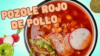 Pozole de pollo rojo fácil [upl. by Ramberg302]