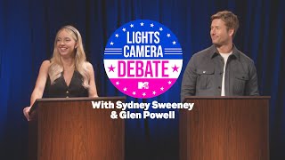 Lights Camera Debate w Sydney Sweeney amp Glen Powell  MTV [upl. by Ravel]