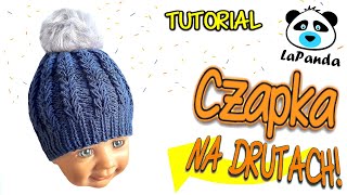 ŁATWA CZAPKA NA DRUTACH DLA DZIECKA 15 Jak zrobić  LaPanda KNITTED TODDLER HAT [upl. by Laurianne]