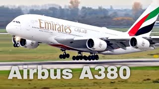 Airplane Takeoff Emirates Airbus A380 at Düsseldorf Airport  Aviation amp Plane Spotting [upl. by Ellehcear]