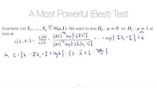 STAT 5520 Unit 6 Neyman Pearson Lemma example [upl. by Ynnavoig]