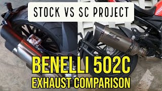 Benelli 502C Custom Exhaust with SC Project SCR1  Sound Comparison  Sound Test  Best Exhaust [upl. by Annovy144]