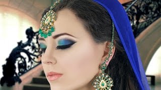 Green and Blue Smokey Eye Makeup Tutorial  Asian  Indian Bridal [upl. by Enneibaf]