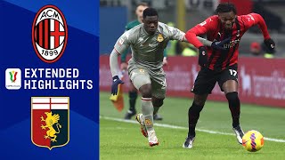 AC Milan vs Genoa Extended Highlights  Coppa Italia  CBS Sports Golazo [upl. by Aleda834]