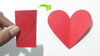 How To Make Perfect Paper Heart  How To Cut Perfect Heart Shape  Diy Paper Heart Making Idea [upl. by Burnight]