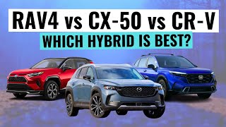 2025 Mazda CX50 Hybrid VS Toyota RAV4 Hybrid VS Honda CRV Hybrid  Which Hybrid Is Best [upl. by Ireva]