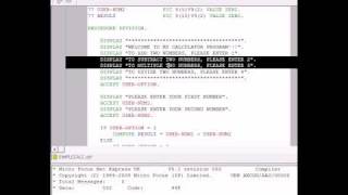 IF structures demo with simple calculator program in COBOL [upl. by Quenby175]