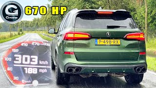 670HP BMW X5 M50i GPOWER  BRUTAL V8 SOUND amp 303KMH ACCELERATION on AUTOBAHN [upl. by Ailimat]