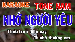 Nhớ Người Yêu Karaoke Tone Nam Nhạc Sống  Phối Mới Dễ Hát  Nhật Nguyễn [upl. by Retep307]