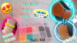 como fazer pulseiras de miçangaspulseiras indie e vsco🦋 [upl. by Nahtanhoj]