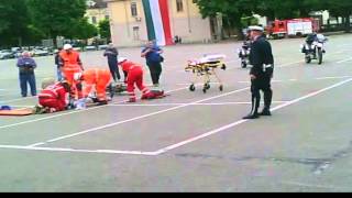 Simulazione incidente 2  Croce Rossa Italiana Giornata della sicurezza stradale 2013 Casale Monf [upl. by Yroffej]