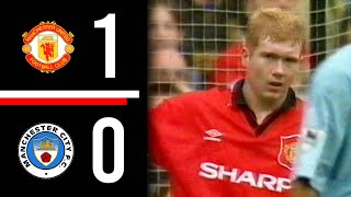 Manchester United v Manchester City  Highlights  19951996 [upl. by Rayshell]