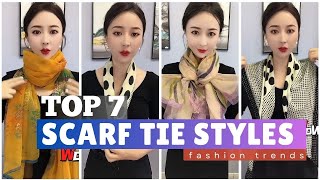 Top 7 popular ways to wear a Scarf  Easy stylish ways to tie a scarf P301023 scarfwearing [upl. by Sophia]