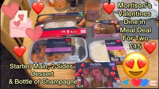 Morrison’s Valentines Dine in Meal Deal for Two £15 Food Review [upl. by Koerner]