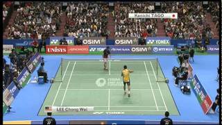 QF  MS  Chong Wei Lee vs Kenichi Tago  2011 Yonex Open Japan [upl. by Mozes]