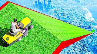 Lawnmower vs Impossible Ramps in GTA 5 [upl. by Anaeco]