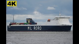 ML FREYJA  Shipspotting Germany 🇩🇪 IMO 9799977  River Elbe near City Otterndorf  4K VIDEO [upl. by Jenette564]