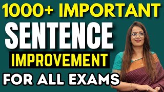 1000 Important Sentence Improvement For all Exams  SSC CGL CHSL MTS CPO STENO amp Other exams [upl. by Nash]