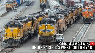 4K  Union Pacific Freight Train Operations at the West Colton Yard [upl. by Silbahc]