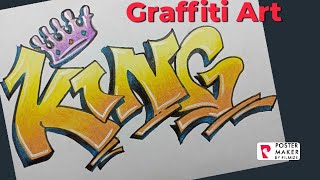 How to draw Graffiti Lettering KING VipulSwamiArts [upl. by Gwendolin]