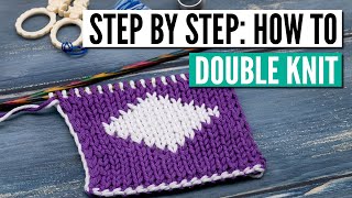 How to do double knitting  Getting started changing colors the best selvage etc [upl. by Rhetta54]