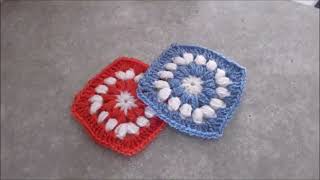 Bellissima Mattonella Granny Square con punto popcorn Vintage [upl. by Intosh]