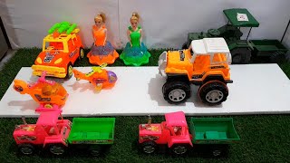 toy tractor wala cartoon  helicopter tractor dumper jeep [upl. by Arotal]