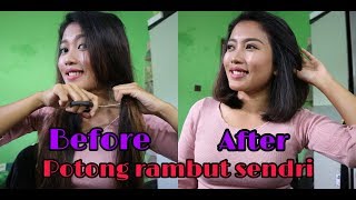 Tutorial  Memotong rambut sendiri dirumah  Tutorial cutting hair [upl. by Neit]