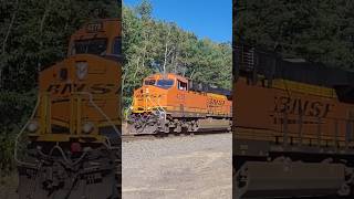 Two BNSF Ges pull an empty Grain train through Harpursville NY railfans railfaning shorts [upl. by Akcired]