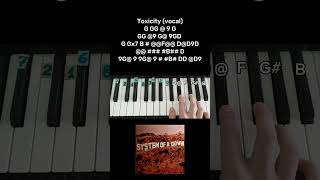 Toxicity System of a down vocal notes on piano 🎹 tutorial [upl. by Eelyr242]