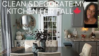 NEW 🍂VINTAGE GLAM COZY FALL CLEAN AND DECORATE WITH ME  KITCHEN  DINNING REFRESH🍁 [upl. by Notanhoj982]