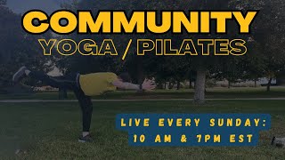 LIVE Sunday Yoga amp Pilates Class HIPS amp CORE 40 min [upl. by Ydualc]