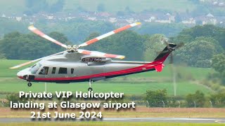 Helicopter VIP Landing Glasgow airport [upl. by Franciska]