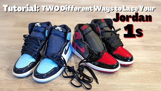 TUTORIAL How To Lace Your Jordan 1 quotPatent Bredquot  TWO Different Options [upl. by Ellary]