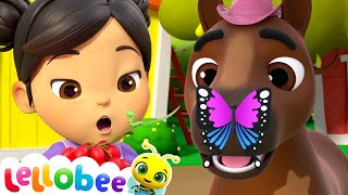 Caterpillar Butterfly Song  Lellobee City Farm  Kids Songs  Nursery Rhymes amp Baby Songs [upl. by Susann]