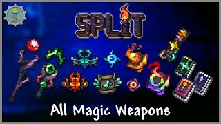 Terraria Split Mod  All Magic Weapons [upl. by Etteiram]