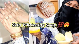 Homemade Skin Whitening soap 💯  Results in 5 days 😲  BinteSaeed Kitchen and Life [upl. by Olfe574]