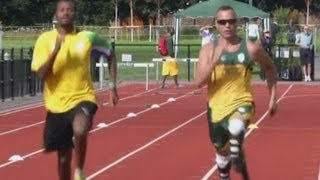 Blade runner Oscar Pistorius prepares for Olympics debut [upl. by Arnon]