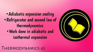 Adiabatic expansion cooling  Refrigerator and 2 Law [upl. by Eeramit34]