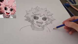 Karakalem Mina Ashido Çizimi  Anime Çizimleri  Black Drawing [upl. by Rona]