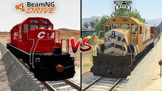 BEAMNGDRIVE TRAIN VS GTA 5 TRAIN  WHICH IS BEST [upl. by Erdda]