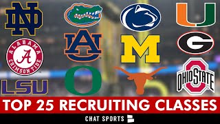 College Football Signing Day Top 25 Recruiting Classes For 2025 [upl. by Yoshio]