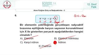 12Sınıf MEB Fizik Kazanım Kavrama Testi14 Atom Fiziği ve Radyoaktivite5 20182022 pdf [upl. by Puglia]