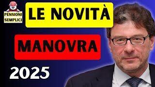 🟨 PENSIONI LE NOVITA DELLA MANOVRA FINANZIARIA 2025❗️ DETRAZIONI BONUS IRPEF BENEFIT❗️ [upl. by Andrews793]