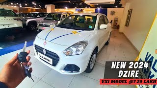 2024 New Dzire VXI model 729lacs ✅👌 Detail Walkaround✅  value for money variant 👌 [upl. by Nenerb15]