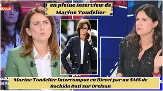 Marine Tondelier Interrompue en Direct par un SMS de Rachida Dati sur Orelsan  Une Séquence Lunaire [upl. by Anitap]