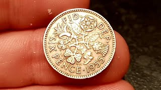 1955 SIXPENCE Coin VALUE  REVIEW Queen Elizabeth II 1955 Sixpence Coin [upl. by Cai876]