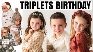 The Triplets FIFTH BIRTHDAY Celebration Happy Birthday Reese Royal amp Wren [upl. by Asilaj]