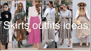 How to wear a skirt  skirts outfits ideas  2024 how to look good in midi skirts [upl. by Lillywhite]